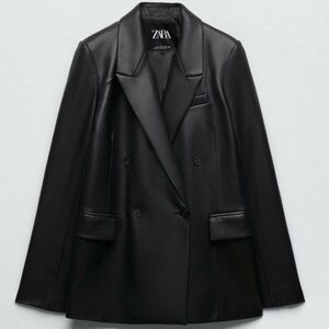 Zara Faux Leather Blazer